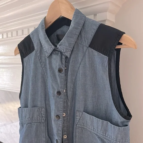 Proenza Schouler dress, size 8, 100% cotton, denim blue and black - Picture 5 of 7